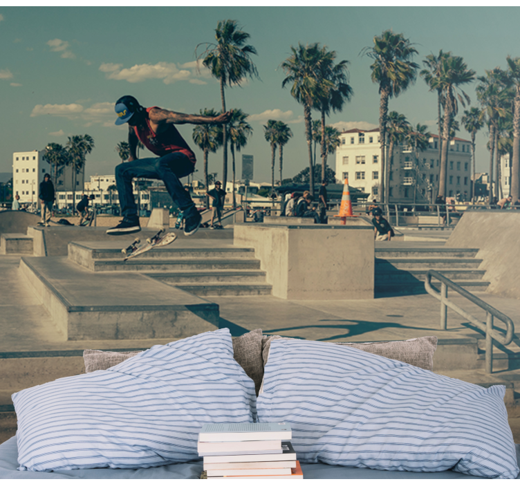 Mural de parede de arte urbana skatista em ação - TenStickers