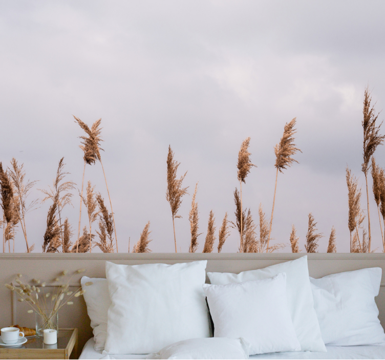 Mural de parede de árvores silhuetas de grama alta - TenStickers