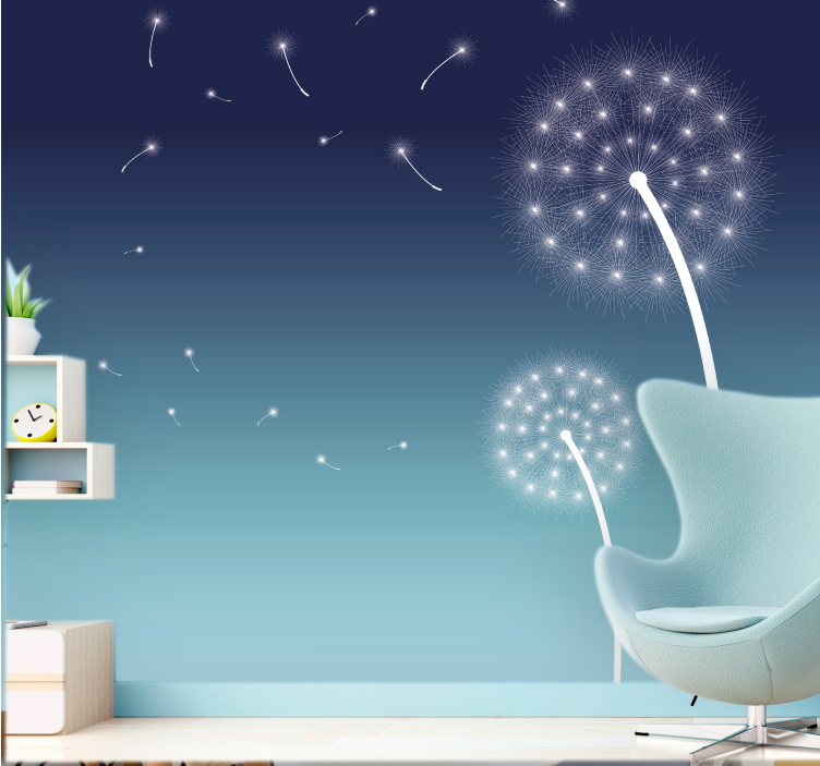 Mural de parede dente de leão brisa suave de dente de leão - TenStickers