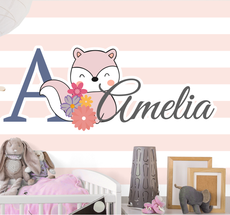 Mural de parede infantil com design de raposa adorável - TenStickers
