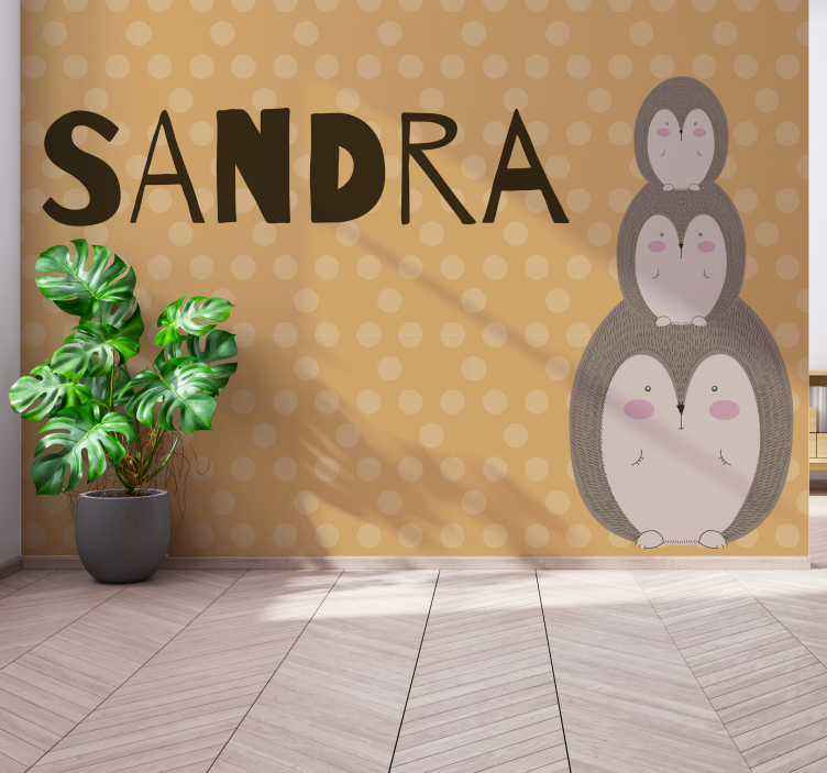 Mural de parede infantil ouriços fofos empilhados - TenStickers