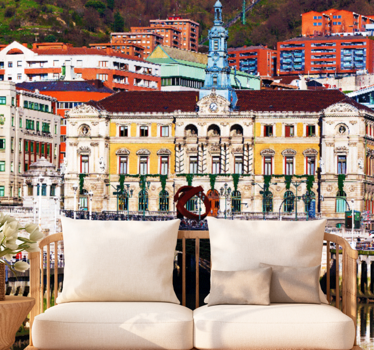 Mural de parede madrid arquitetura histórica de bilbao - TenStickers