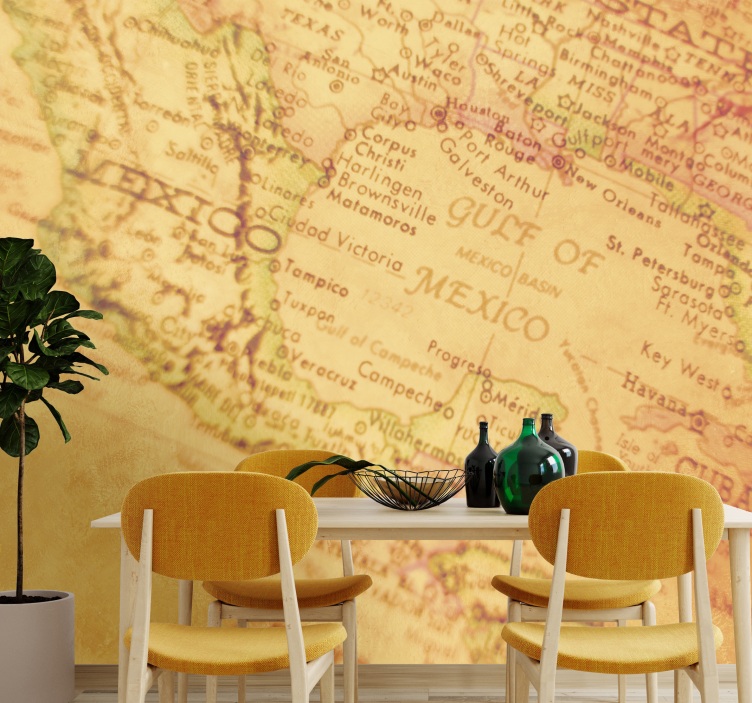 Mural de parede mapa mundial com design vintage - TenStickers
