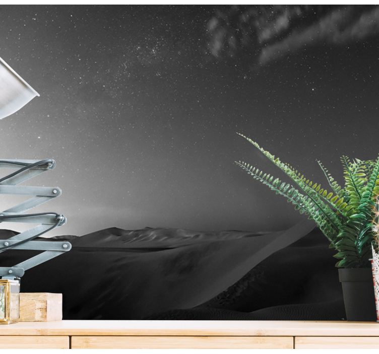 Mural de parede montanha dunas do deserto à noite - TenStickers