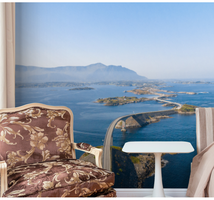 Mural de parede montanha vista do caminho litorâneo - TenStickers