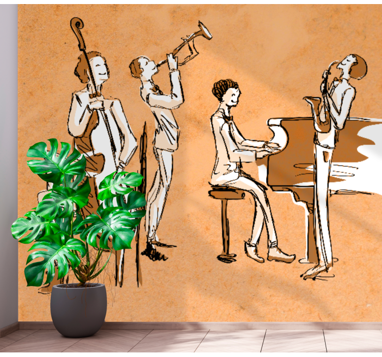 Mural de parede música apresentação de banda de jazz - TenStickers
