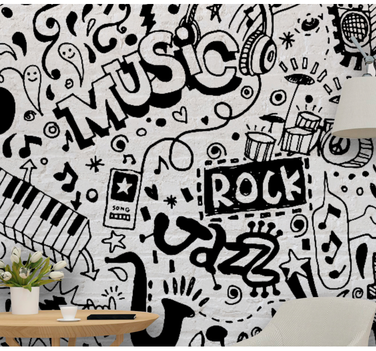Mural de parede música arte de vibrações musicais - TenStickers