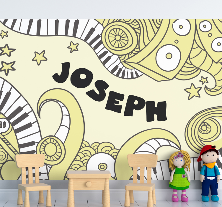 Mural de parede música padrão de notas musicais - TenStickers