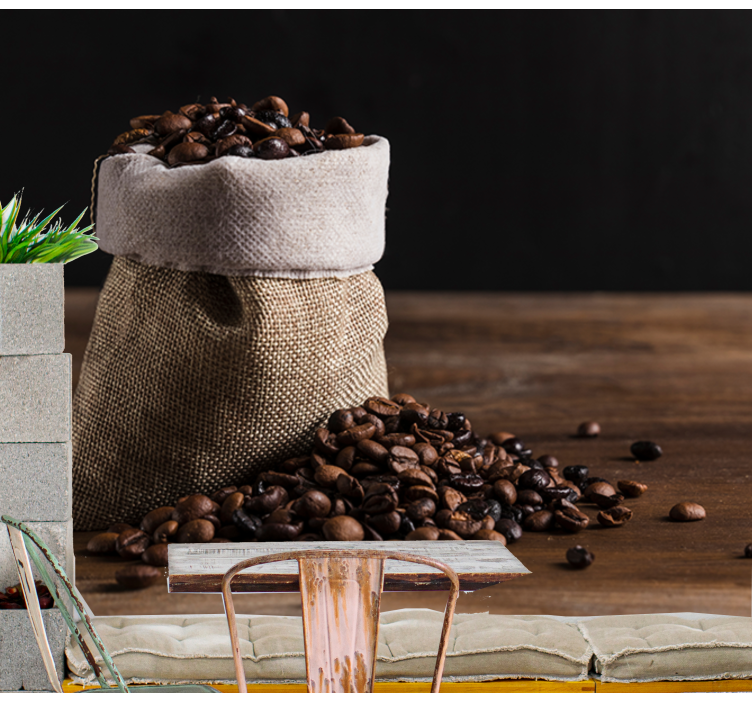 Mural de parede música saco de grãos de café - TenStickers