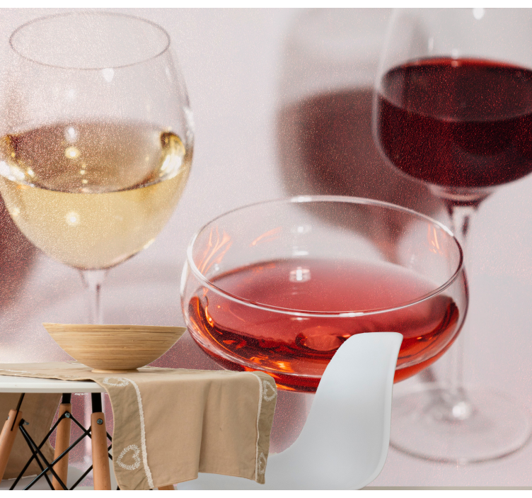 Mural de parede música taças de vinho elegantes - TenStickers