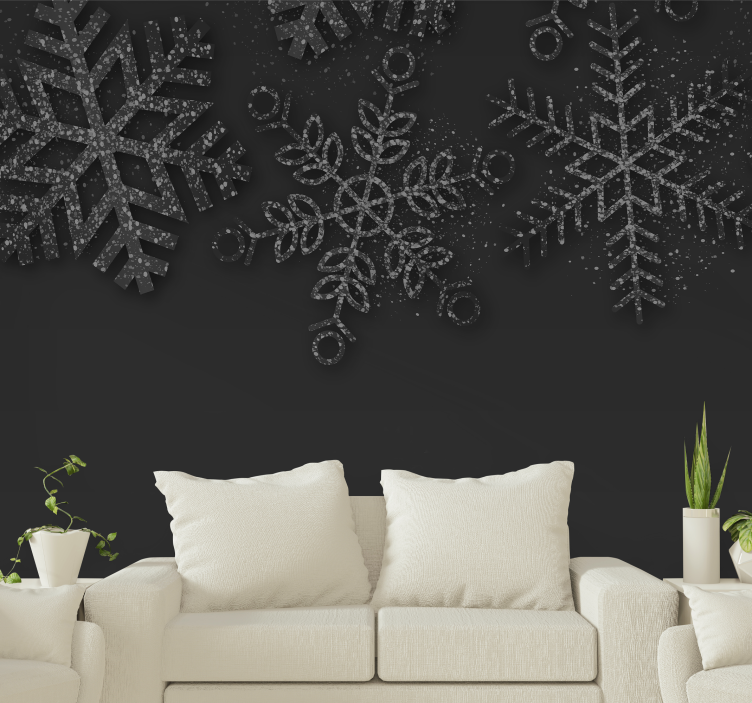 Mural de parede Natal flocos de neve no inverno - TenStickers