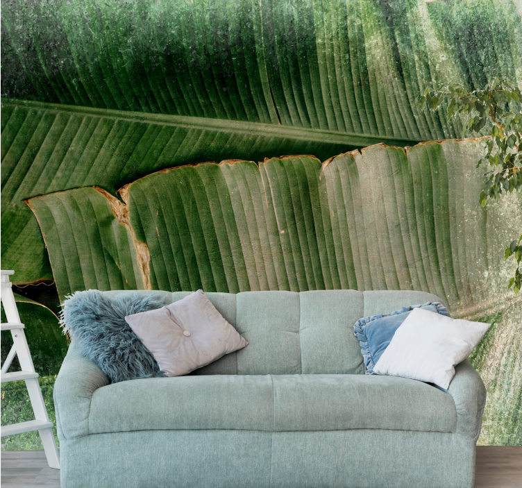 Mural de parede natureza camadas de folhagem vibrante - TenStickers