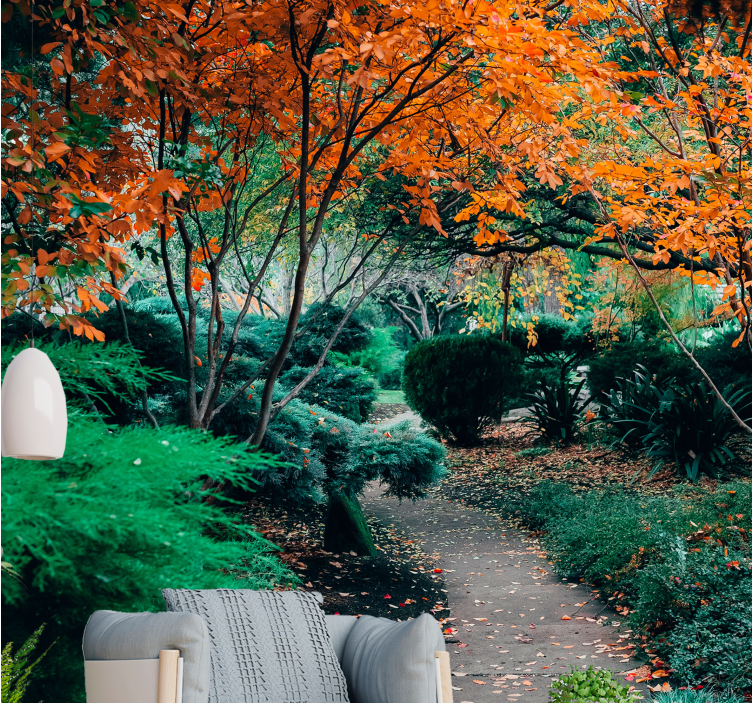 Mural de parede natureza caminho entre Árvores - TenStickers