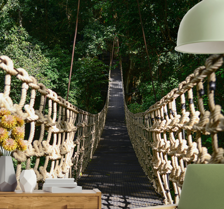 Mural de parede natureza caminho suspenso na floresta - TenStickers