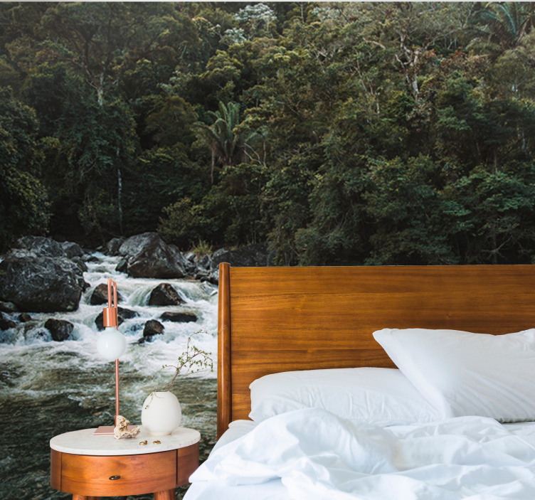 Mural de parede natureza cena serena do rio - TenStickers