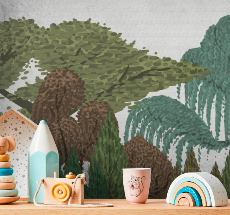 Mural de parede natureza cenário de folhagens vivas - TenStickers