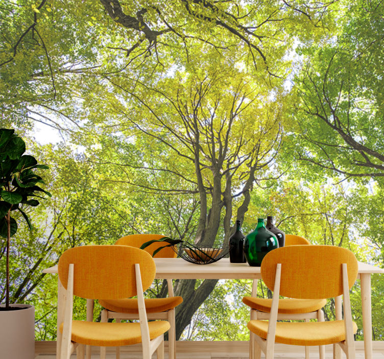 Mural de parede natureza cobertura da floresta luxuriante - TenStickers