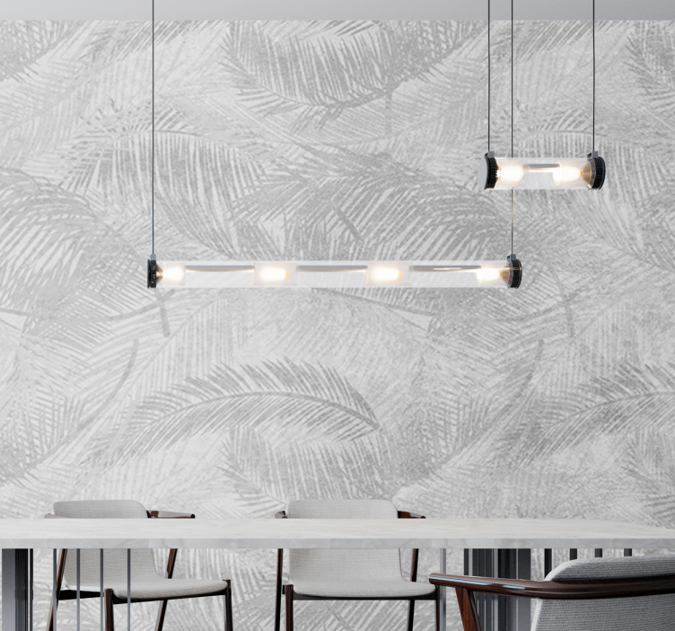 Mural de parede natureza com padrões de folhas estilizados - TenStickers