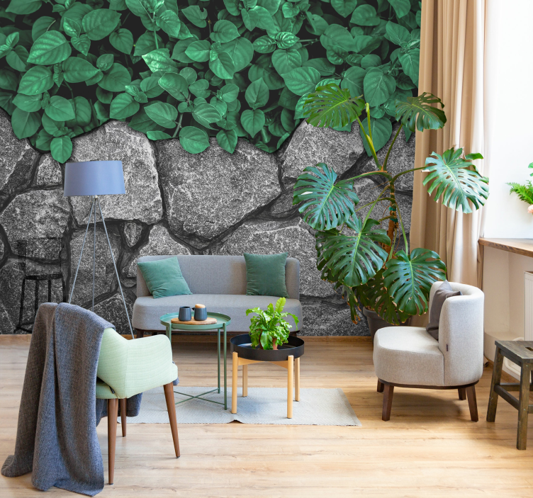 Mural de parede natureza contraste de vegetação exuberante - TenStickers