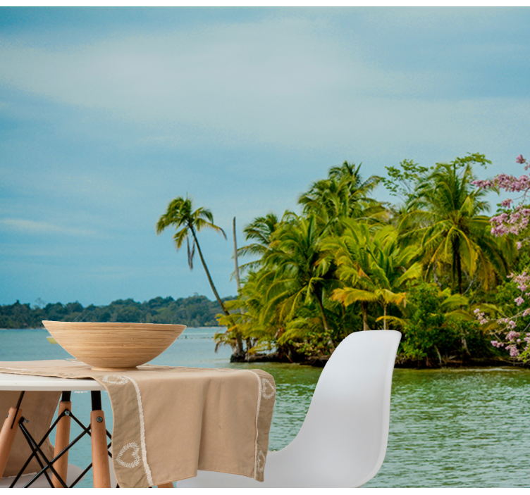 Mural de parede natureza oásis de ilha tropical - TenStickers