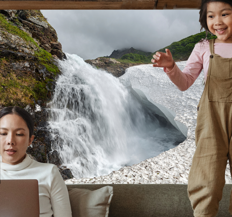 Mural de parede natureza vista de cachoeira - TenStickers