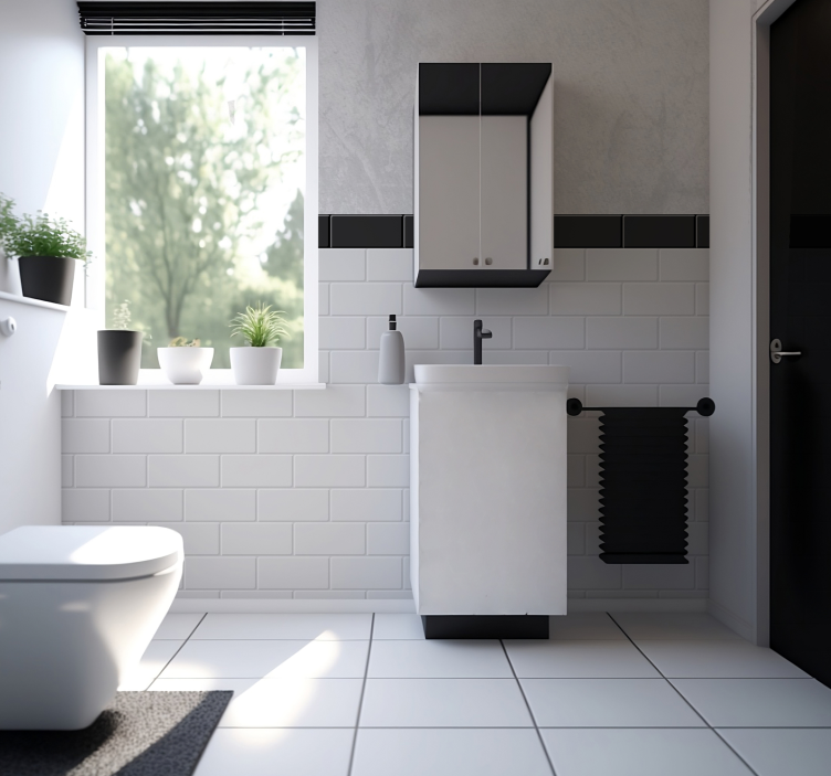 Mural de parede de padrões e texturas azulejos brancosAzulejos Br - TenStickers