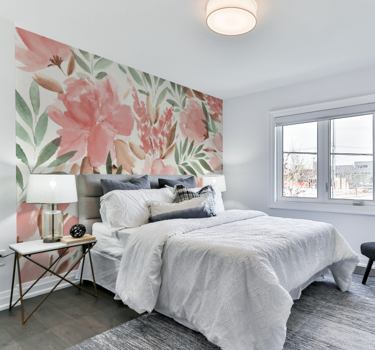 Mural de parede papel pintado panorâmico floral - TenStickers