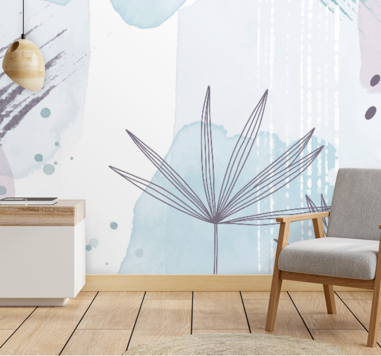 Mural de parede para corredor design floral abstrato - TenStickers