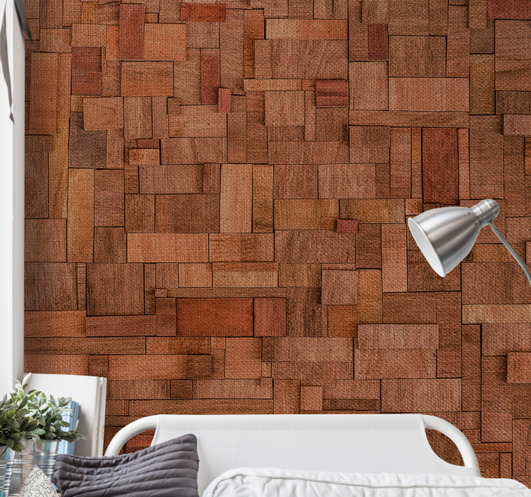 Mural de parede pedra tábuas de madeira texturizadas - TenStickers