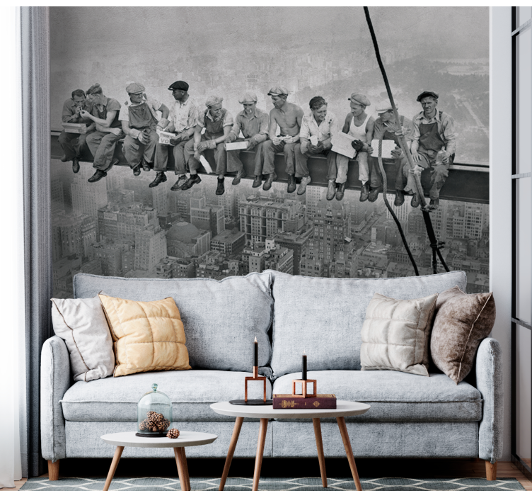 Mural de parede pessoa trabalhadores na viga - TenStickers