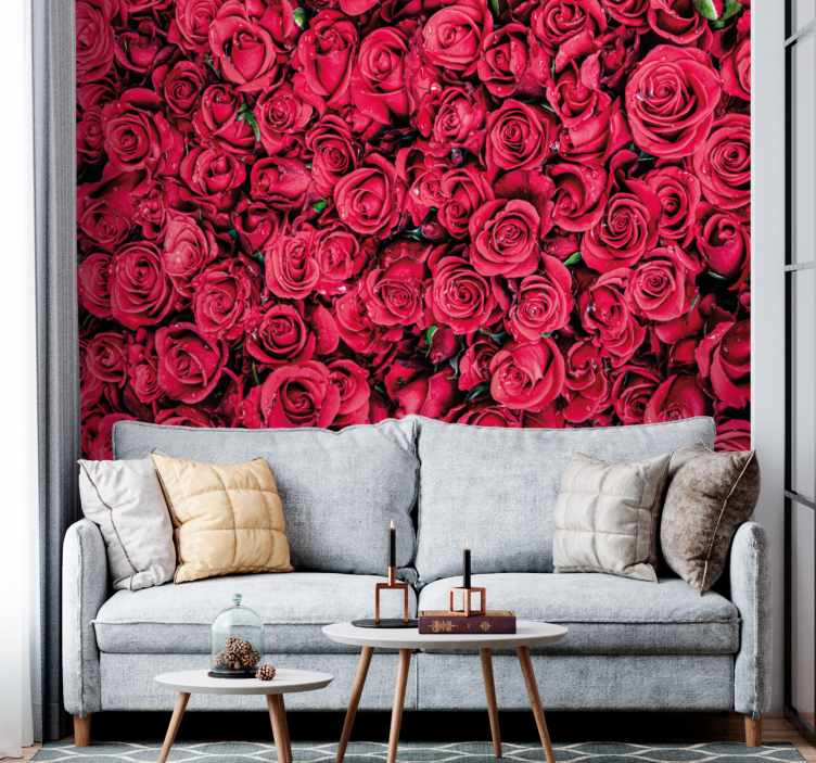 Mural de parede rosas flores de rosa vibrantes - TenStickers