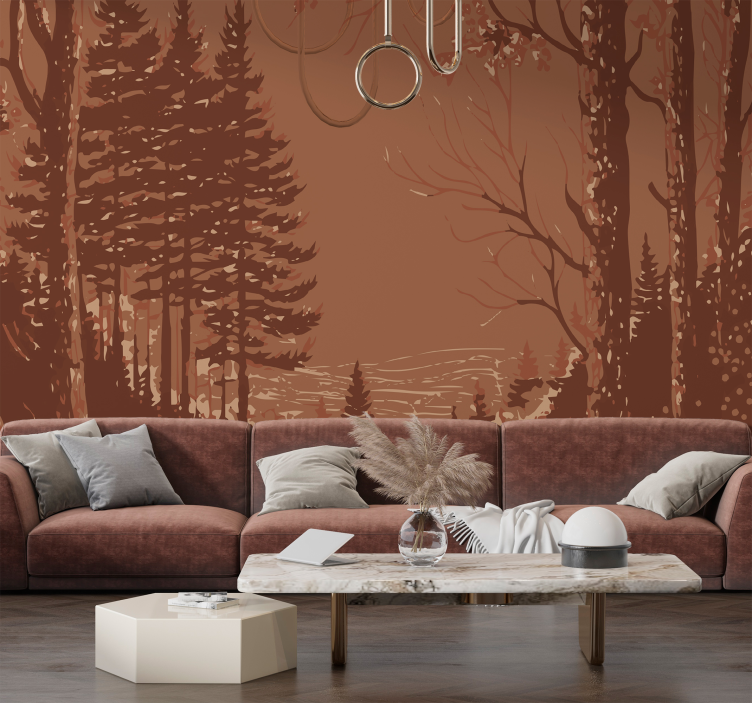 Mural de parede terracota design abstrato da natureza - TenStickers