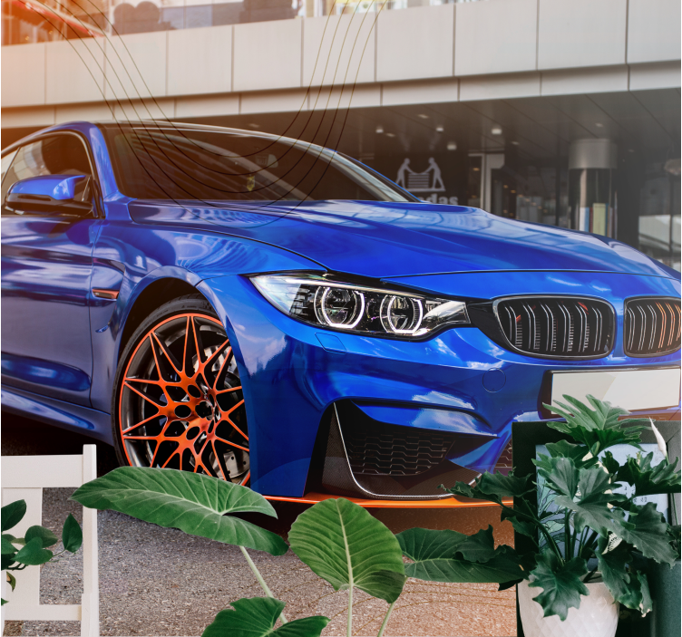 Mural de parede veículos carro azul esportivo - TenStickers