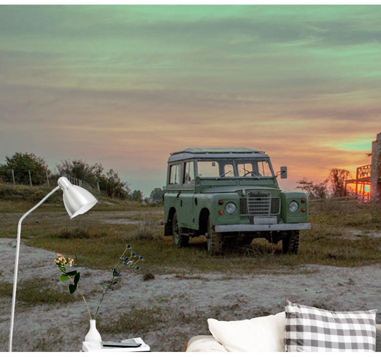 Mural de parede veículos carro clássico verde - TenStickers