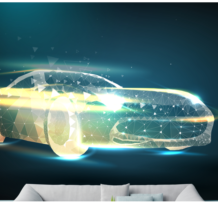 Mural de parede veículos movimento geométrico de carros - TenStickers