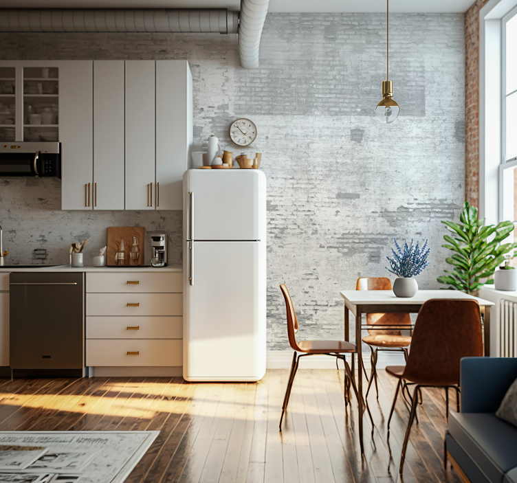 Fotomural de tijolos parede velha branca - TenStickers