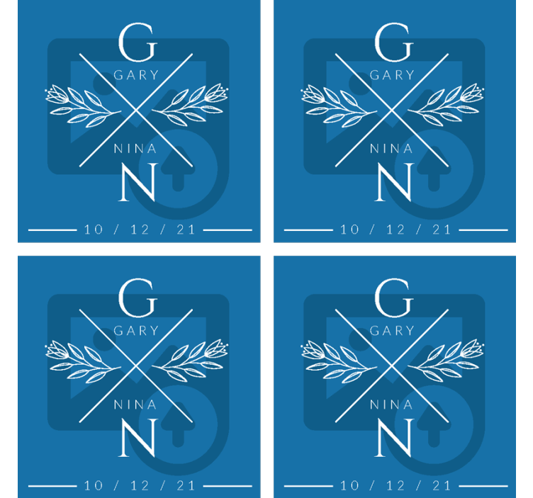 Base para copos de casamento foto personalizada - TenStickers