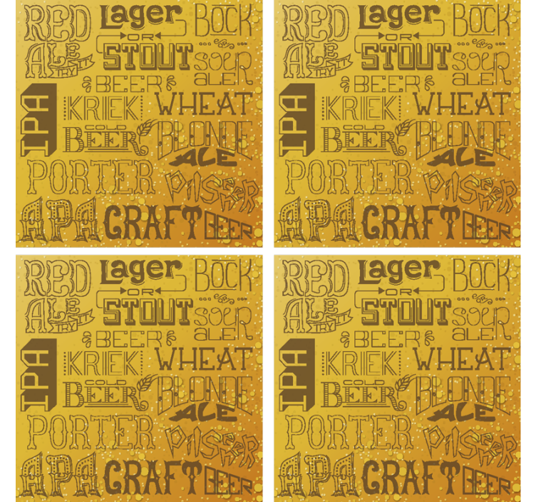 Base para copos de cerveja vários tipos de cerveja - TenStickers