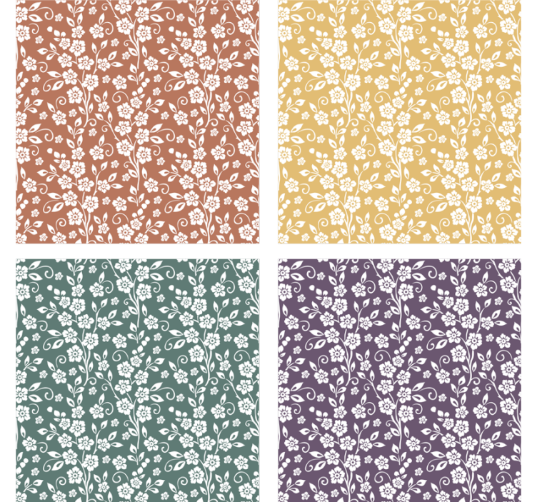 Base para copos elegante flores de várias cores - TenStickers