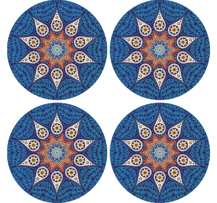 Bases para copos modernas Mosaico de mandala - TenStickers