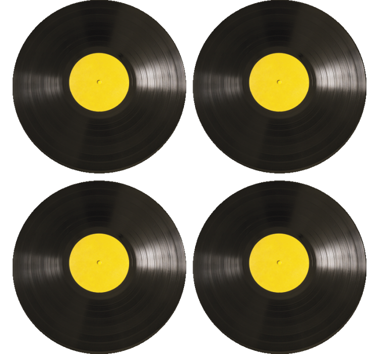 Bases para copos modernas Disco de vinil - TenStickers