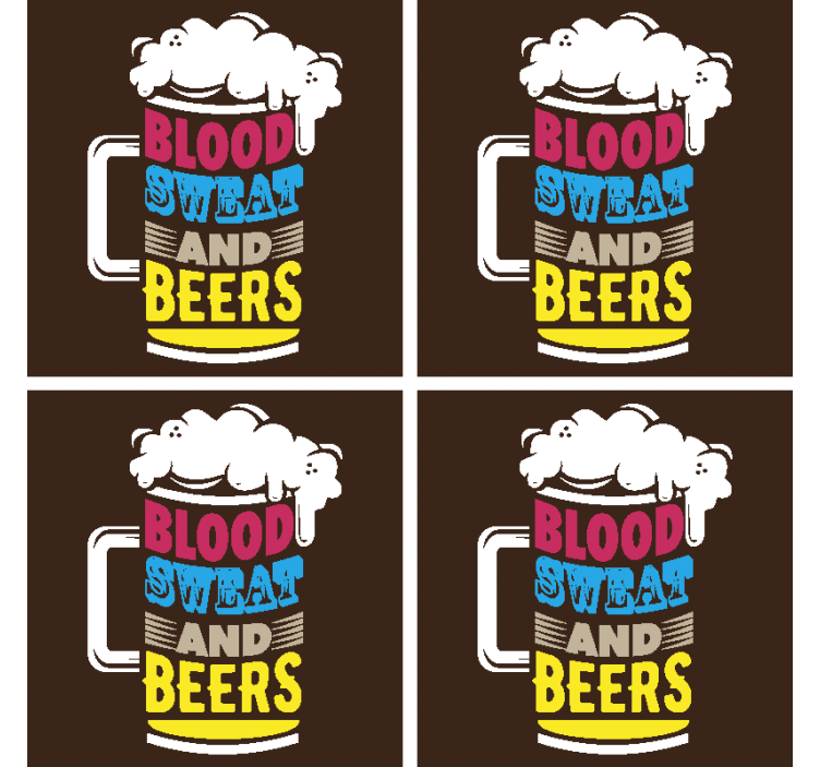 Bases para copos Sangue, suor e cerveja - TenStickers