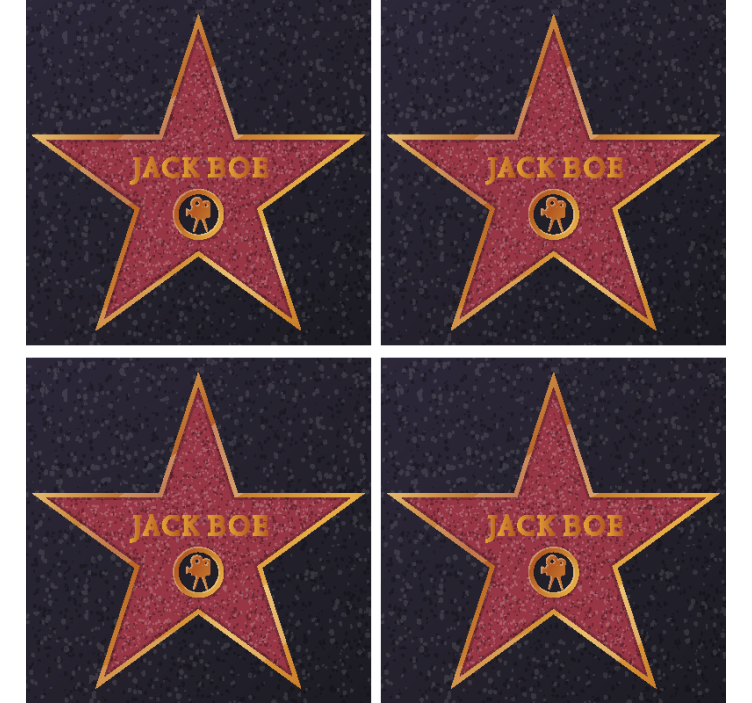 Bases para copos Estrela de hollywood com nome - TenStickers