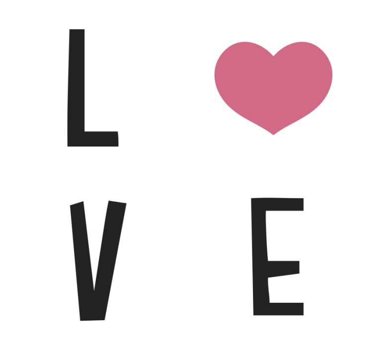 Bases para copos com frases Amar - TenStickers