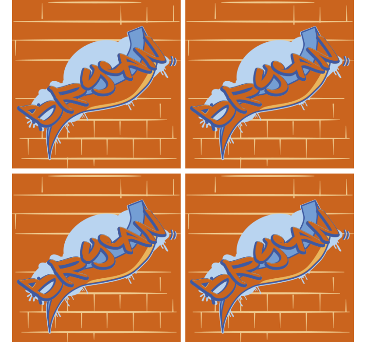 Texto personalizável dos grafittis base para copos de arenito - TenStickers