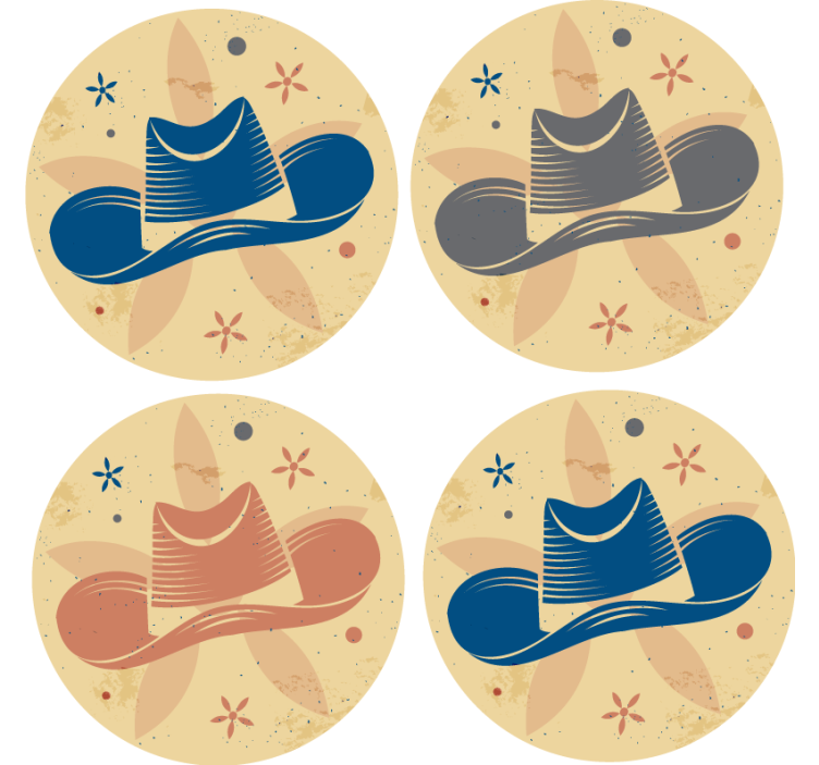 padrão do chapéu de vaqueiro base para copos de arenito - TenStickers