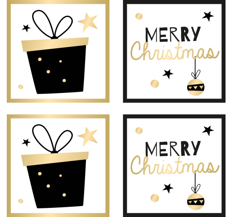 Bases para copos de natal design de presente feliz - TenStickers