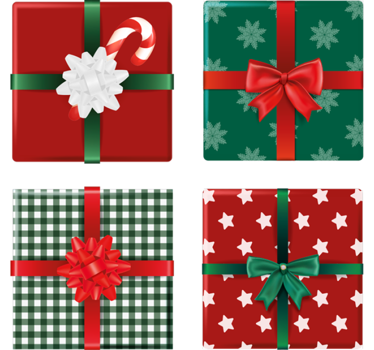 Bases para copos de natal Pacote de caixas de presente - TenStickers