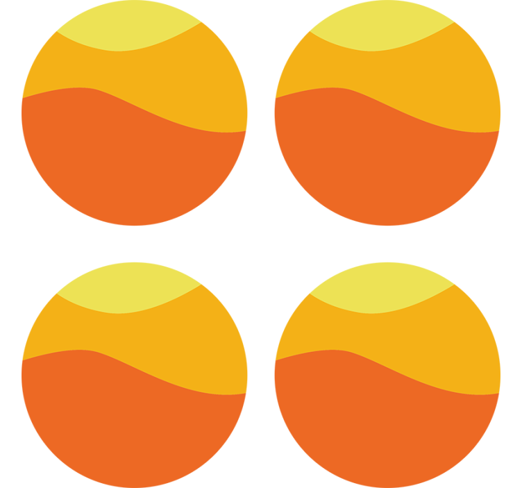 Bases para copos sol 70's Círculo do sol dos anos 70 - TenStickers