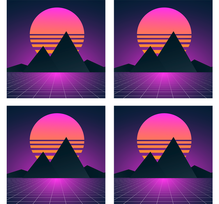 Bases para copos sol 70's Sol vintage e retro - TenStickers